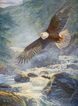 aigle sur les oiseaux de la rivière Peinture décoratif